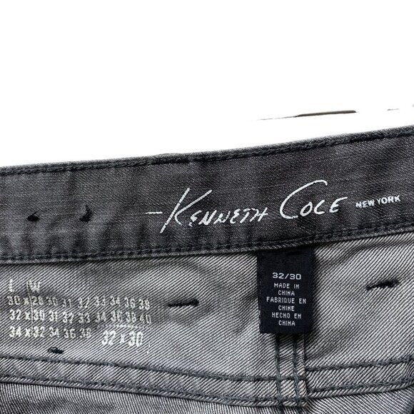 KENNETH COLE Mens Jeans 32/30 Gray Wash Denim 100% Cotton Straight Leg - Picture 9 of 12